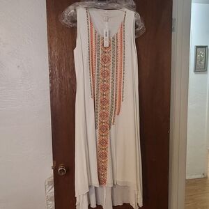 NWT Chicos embroidered maxi summer dress Medium